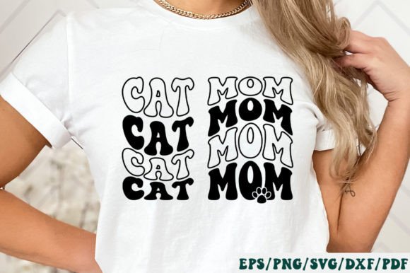 Cat Mom Retro Graphics for Crafts
