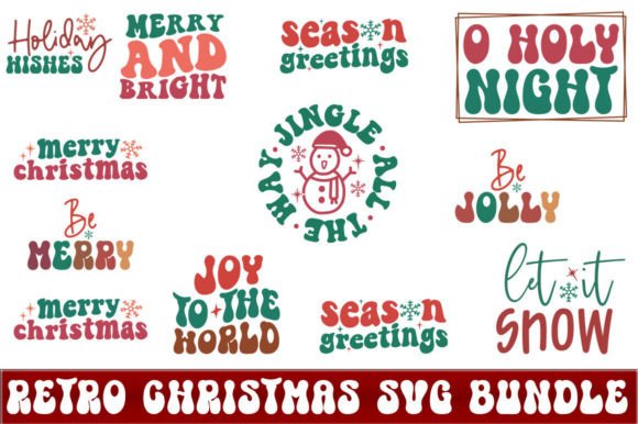 Funny Retro Christmas Design for Crafts and Graphics