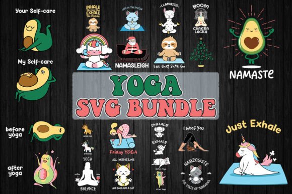 Funny Yoga Quotes SVG Bundle for Crafts and Graphics