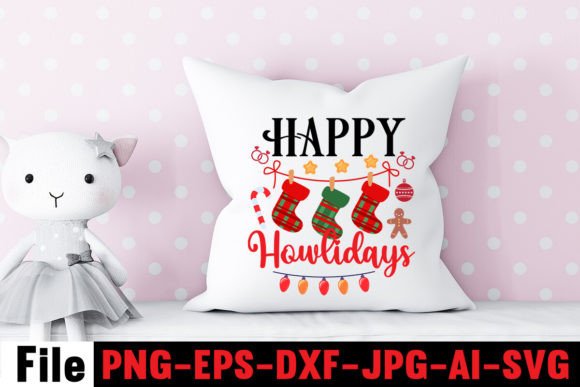 Happy Howlidays SVG Cut File for Crafts and Graphics