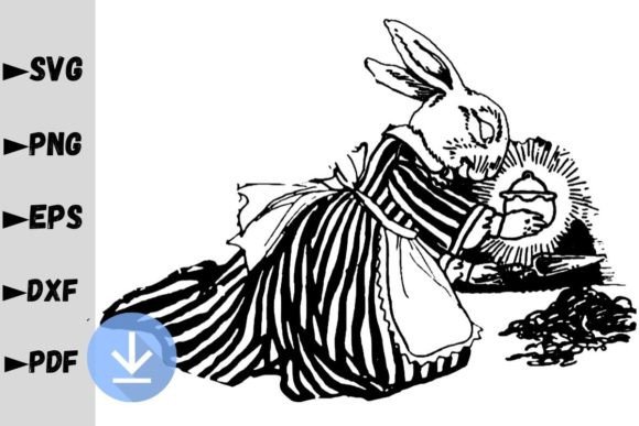 Mother Rabbit Hides the Treasure SVG for Crafts and Graphics