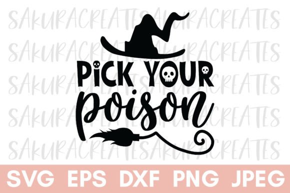 Pick Your Poison Halloween Witch Trick Graphics for Crafts